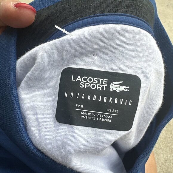 Lacoste SPORT x Novak Djokovic MenTechnical Full-Zip Tennis Jacket 3XL Blue NWT - Picture 5 of 9